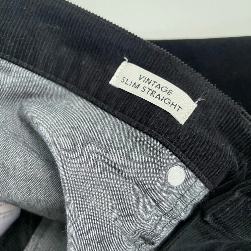 J.Crew Women's Black Vintage slim-straight corduroy pant Size 28, like new! - Picture 7 of 12